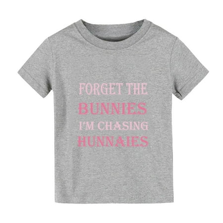 Toddler Girl T Shirts Boys And Tops Short Sleeved T Shirts Summer Solid Color I Am Chasings Hunnies Print For Boys And Girls For 2-4 Years
Toddler Girl T Shirts Boys And Tops Short Sleeved T Shirts Summer Solid Color I Am Chasings Hunnies Print For Boys And Girls For 2-4 Years