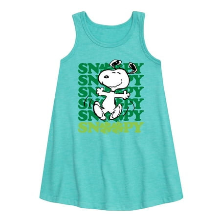Peanuts - Snoopy Clover Dance - Toddler and Youth Girls A-line Dress
