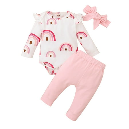 Honeeladyy Infant Baby Girls Boys Long-sleeved Rainbow Floral Print Romper+Soild Pants Set Pink
Honeeladyy Infant Baby Girls Boys Long-sleeved Rainbow Floral Print Romper+Soild Pants Set Pink