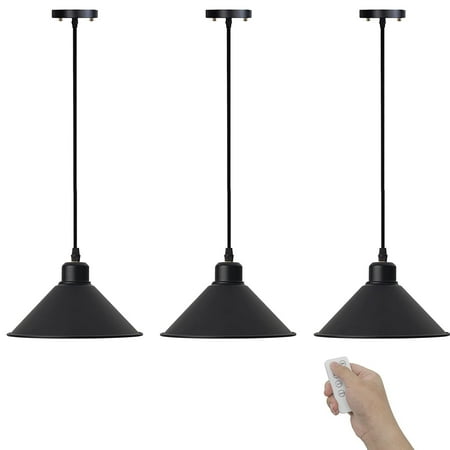FSLiving USB Charging Dimmable No Wire Remote Control Battery Low-Voltage 5V LED Metal Pendant Light Fixture Industrial Retro Design Black Pendant Lamp for Laundry Dorm Bedroom Easy to Install-3 Packs
FSLiving USB Charging Dimmable No Wire Remote Control Battery Low-Voltage 5V LED Metal Pendant Light Fixture Industrial Retro Design Black Pendant Lamp for Laundry Dorm Bedroom Easy to Install-3 Packs