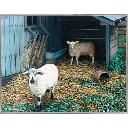 Best Friends-KEVDOD99277 Print 11"x14.25" by Kevin Dodds in a Silver Metal Frame