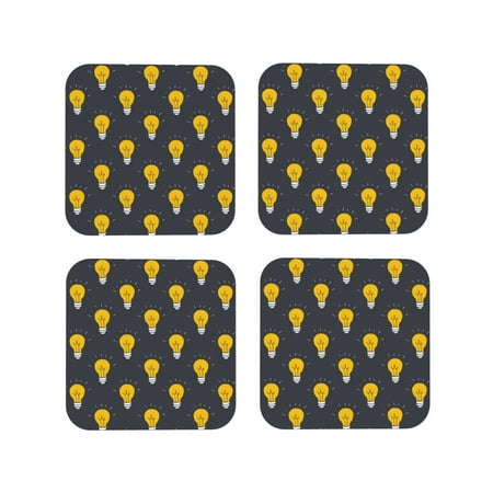 Leather Coasters Set of 4 - Light Bulb Pattern grey Lightweight Non-Slip Drink Coasters for Desk Anti-Scalding Desk Cup Coasters for Office Table Decor Square
Leather Coasters Set of 4 - Light Bulb Pattern grey Lightweight Non-Slip Drink Coasters for Desk Anti-Scalding Desk Cup Coasters for Office Table Decor Square