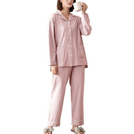 Homgro Women s Soft Cotton Pajamas Set Button Down Pjs Long Sleeve Long V Neck Pant Lounge Set Pink 4-6
Homgro Women s Soft Cotton Pajamas Set Button Down Pjs Long Sleeve Long V Neck Pant Lounge Set Pink 4-6