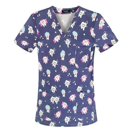 Women Scrubs Top Short Sleeve V-Neck Cartoon Printed Top Nursed Working Uniform Nurses Clothing Workwear Blouse With Pockets Female Clothes
Women Scrubs Top Short Sleeve V-Neck Cartoon Printed Top Nursed Working Uniform Nurses Clothing Workwear Blouse With Pockets Female Clothes