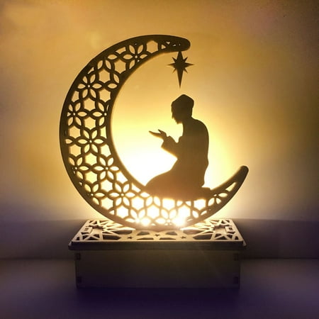 VeliToy Islamic Moon Wooden Night Light LED Table Lights Eid Mubarak DIY Crafts Decor(C)
VeliToy Islamic Moon Wooden Night Light LED Table Lights Eid Mubarak DIY Crafts Decor(C)