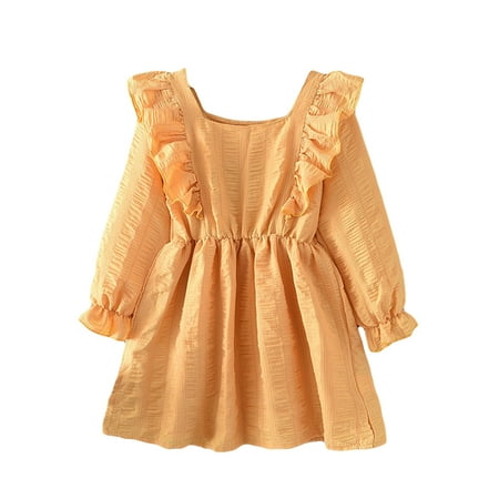 EHTMSAK Infant Baby Toddler Child Children Kids Fall Winter Floral Dresses for Girls Square Neck Dress Ruffle Long Sleeve Sundress Yellow 3Y-7Y 140
EHTMSAK Infant Baby Toddler Child Children Kids Fall Winter Floral Dresses for Girls Square Neck Dress Ruffle Long Sleeve Sundress Yellow 3Y-7Y 140