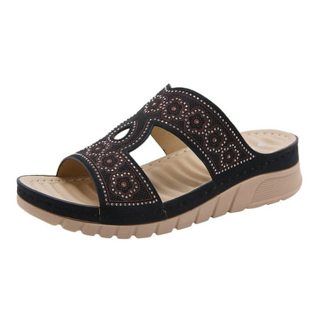 Youmylove Women Slide Slippers Fashion Summer Slip-On Wedges Beach Open Toe Breathable Sandals Shoes Leisure Comfort Cozy Daily Walking
Youmylove Women Slide Slippers Fashion Summer Slip-On Wedges Beach Open Toe Breathable Sandals Shoes Leisure Comfort Cozy Daily Walking