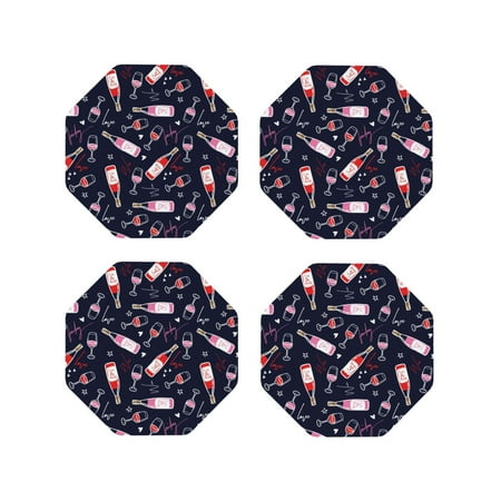 Pofeuu Love Wine Print Coasters for Drinks 4Pack PU Leather Coasters Bar Drink Coasters for Tabletop Protection Furniture from Damage-Octagon
Pofeuu Love Wine Print Coasters for Drinks 4Pack PU Leather Coasters Bar Drink Coasters for Tabletop Protection Furniture from Damage-Octagon