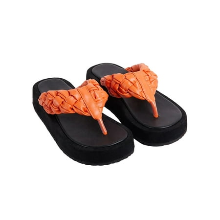 Sanviglor Womens Flip-flops Woven Sandals Beach Summer Slides Outdoor Fashion Platform Casual Shoes Lightweight Slip On Slippers Orange 7.5
Sanviglor Womens Flip-flops Woven Sandals Beach Summer Slides Outdoor Fashion Platform Casual Shoes Lightweight Slip On Slippers Orange 7.5