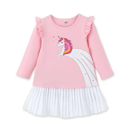 Toddler Baby Girls Dress Causal Winter Dress Toddler Girl Long Sleeve Ruffled Layer Unicorn Dress Pink 12-24 Months
Toddler Baby Girls Dress Causal Winter Dress Toddler Girl Long Sleeve Ruffled Layer Unicorn Dress Pink 12-24 Months