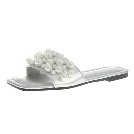 Youmylove Women Slide Slippers Fashion Summer Simple Pearl Decoration Large Flat Beach Shoes Comfortable Non-Slip Sandals Comfort Cozy Leisure Daily Walking
Youmylove Women Slide Slippers Fashion Summer Simple Pearl Decoration Large Flat Beach Shoes Comfortable Non-Slip Sandals Comfort Cozy Leisure Daily Walking