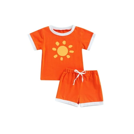 2Pcs Little Boys Girls Outfit Summer Sun Printing Color Matching O-Collar Short Sleeve Tops+Shorts
2Pcs Little Boys Girls Outfit Summer Sun Printing Color Matching O-Collar Short Sleeve Tops+Shorts