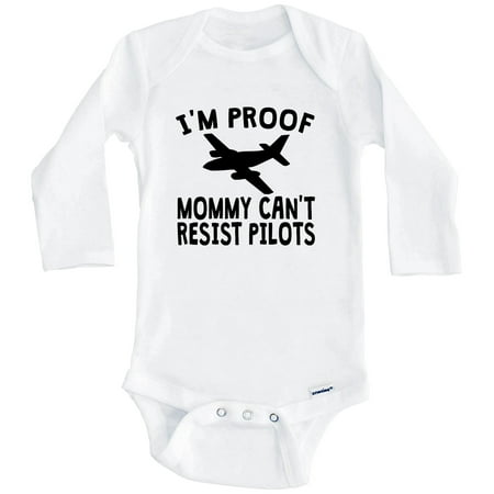 I m Proof Mommy Can t Resist Pilots Baby Bodysuit - Funny Baby Bodysuit (Long Sleeve) 6-9 Months White
I m Proof Mommy Can t Resist Pilots Baby Bodysuit - Funny Baby Bodysuit (Long Sleeve) 6-9 Months White