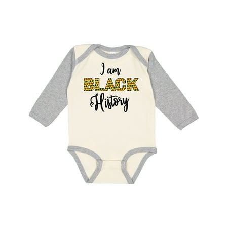 Inktastic I Am Black History Gift Baby Boy or Baby Girl Long Sleeve Bodysuit
