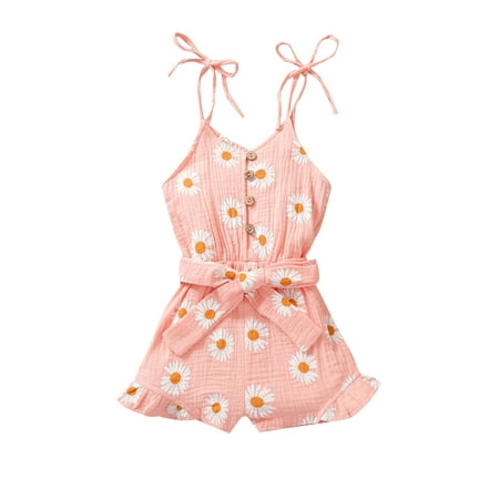 Toddler Baby Girl Daisy Flower Romper Jumpsuits Kids Spaghetti Straps Sleeveless Buttons Tie Waist Playsuits Outfits
Toddler Baby Girl Daisy Flower Romper Jumpsuits Kids Spaghetti Straps Sleeveless Buttons Tie Waist Playsuits Outfits