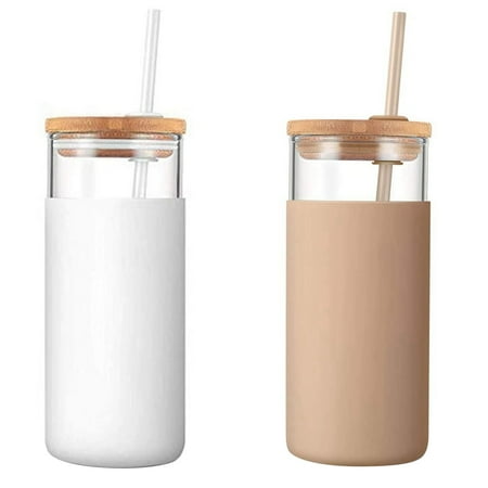 16Oz High Borosilicate Glass Tumbler Straw Silicone Protective Sleeve Bamboo Lid - BPA Free White & Orange
16Oz High Borosilicate Glass Tumbler Straw Silicone Protective Sleeve Bamboo Lid - BPA Free White & Orange