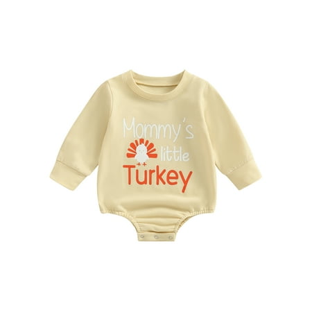 Meihuida Infant Baby Thanksgiving Romper Long Sleeves Turkey Letter Print Jumpsuit 0-24 Months
Meihuida Infant Baby Thanksgiving Romper Long Sleeves Turkey Letter Print Jumpsuit 0-24 Months