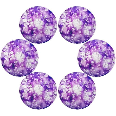 Coolnut Purple Snowflake Round Placemats Set of 6 Non-Slip Heat Resistant Washable Table Mats for Kitchen Dining Table Decoration 15.4 Inch
Coolnut Purple Snowflake Round Placemats Set of 6 Non-Slip Heat Resistant Washable Table Mats for Kitchen Dining Table Decoration 15.4 Inch