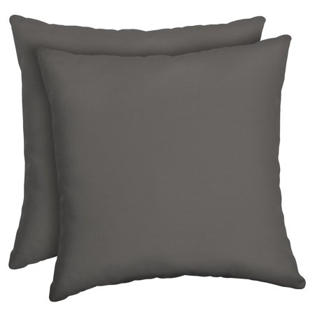 Arden Selections Slate Canvas 16 x 16 in. Outdoor Toss Pillow, Set of 2