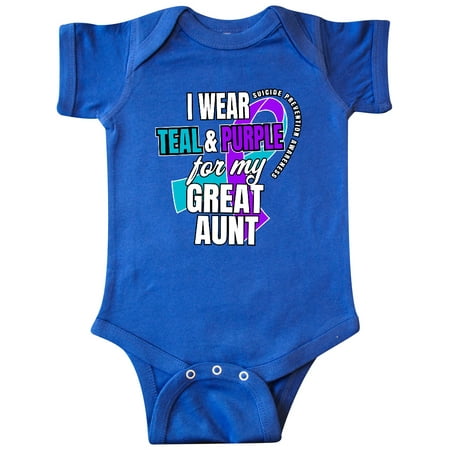 Inktastic Suicide Prevention I Wear Teal and Purple for My Great Aunt Gift Baby Boy or Baby Girl Bodysuit
Inktastic Suicide Prevention I Wear Teal and Purple for My Great Aunt Gift Baby Boy or Baby Girl Bodysuit