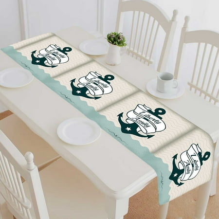 PKQWTM Vintage Retro Nautical Badge Cotton and Linen Table Runner Kitchen Dining Room Supplies Size 14x72 Inch
PKQWTM Vintage Retro Nautical Badge Cotton and Linen Table Runner Kitchen Dining Room Supplies Size 14x72 Inch