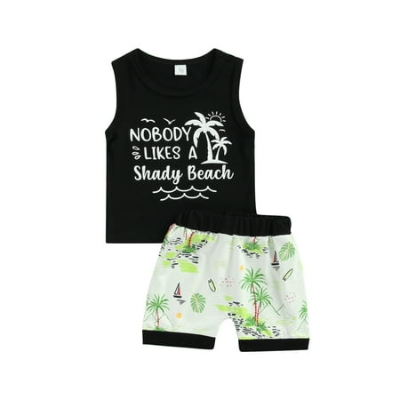 Sunisery 2Pcs Toddler Baby Boys Shorts Suit Letter Crew Neck Sleeveless Tank Tops+Tree Print Shorts Beachwear Black 0-3 Months
Sunisery 2Pcs Toddler Baby Boys Shorts Suit Letter Crew Neck Sleeveless Tank Tops+Tree Print Shorts Beachwear Black 0-3 Months
