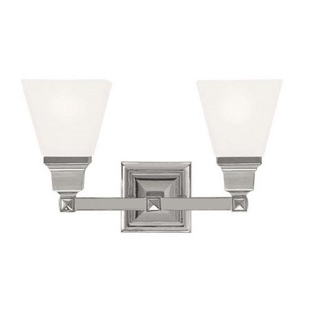 Bathroom Vanity 2 Light With Satin Glass Polished Nickel size 8 in 200 Watts - World of Crystal
Bathroom Vanity 2 Light With Satin Glass Polished Nickel size 8 in 200 Watts - World of Crystal