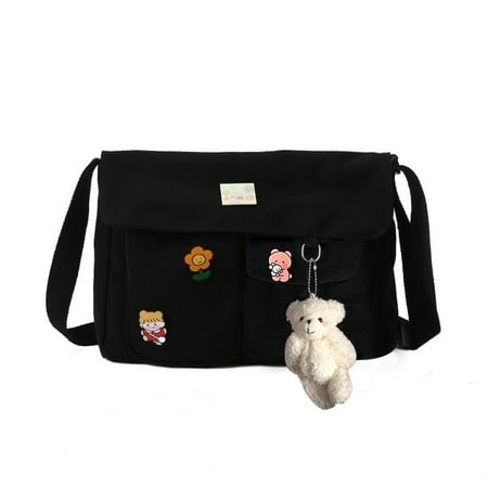 FTjfrsbc Women Crossbody Bags Japanese Canvas Badges Messenger Pouch (Black Bear Pendant)
FTjfrsbc Women Crossbody Bags Japanese Canvas Badges Messenger Pouch (Black Bear Pendant)