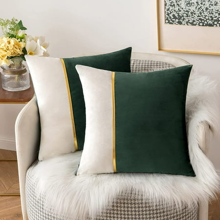 MIULEE Pack of 2 Decorative Velvet Throw Pillow Covers Patchwork with Gold Leather Square Soft Solid Pillowcases Couch Pillows Cushion Covers for Spring Bed Sofa Living Room 16x16 inch Army Green
MIULEE Pack of 2 Decorative Velvet Throw Pillow Covers Patchwork with Gold Leather Square Soft Solid Pillowcases Couch Pillows Cushion Covers for Spring Bed Sofa Living Room 16x16 inch Army Green