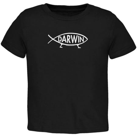 Darwin Fish Black Toddler T-Shirt