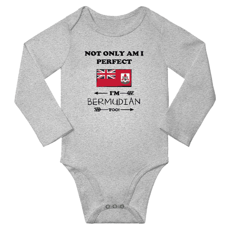 Not Only am i Perfect I m Bermudian Too! Baby Long Sleeve Bodysuits Unisex Gifts (Gray 6 Months)
Not Only am i Perfect I m Bermudian Too! Baby Long Sleeve Bodysuits Unisex Gifts (Gray 6 Months)
