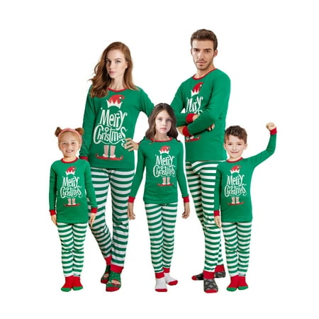 Thaisu Christmas Family Matching Pajamas Set Letter Print Tee and Striped Bottom PJ s
Thaisu Christmas Family Matching Pajamas Set Letter Print Tee and Striped Bottom PJ s