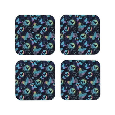 Coasters Set of 4 - Blue Butterfly A Drink Coasters for Tabletop Protection Leather Coasters for Living Room Decor and Housewarming Gift Square
Coasters Set of 4 - Blue Butterfly A Drink Coasters for Tabletop Protection Leather Coasters for Living Room Decor and Housewarming Gift Square