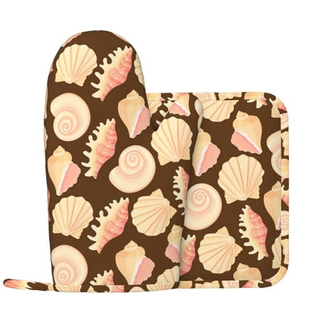 Oven Mitts and Pot Holders Sets - Conch Shells Print No.9052 Heat Resistant Silicone Oven Gloves (Left Glove) with Non-Slip Silicone Surface and hot pads for kitchen Baking Cooking
Oven Mitts and Pot Holders Sets - Conch Shells Print No.9052 Heat Resistant Silicone Oven Gloves (Left Glove) with Non-Slip Silicone Surface and hot pads for kitchen Baking Cooking