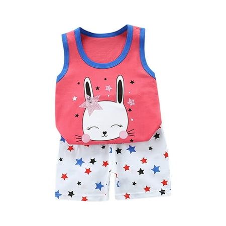 Lovskoo Toddler Kids Baby Boys Girls Fashion Cute Sleeveless Vest Shorts Cartoon Print Casual Suit Hot Pink 6-18 Months
Lovskoo Toddler Kids Baby Boys Girls Fashion Cute Sleeveless Vest Shorts Cartoon Print Casual Suit Hot Pink 6-18 Months