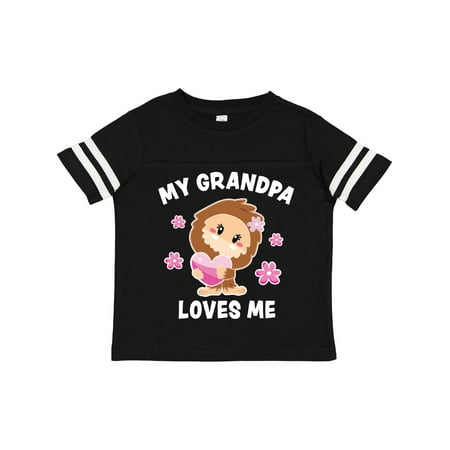Inktastic My Grandpa Loves Me with Bigfoot Gift Toddler Toddler Girl T-Shirt