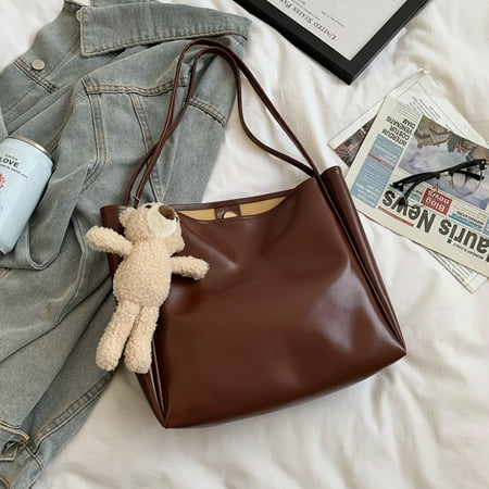 Toyella Autumn And Winter Large Capacity Bag Versatile Texture One shoulder College Students Class Bag Tote Bag Brown bear pendant
Toyella Autumn And Winter Large Capacity Bag Versatile Texture One shoulder College Students Class Bag Tote Bag Brown bear pendant