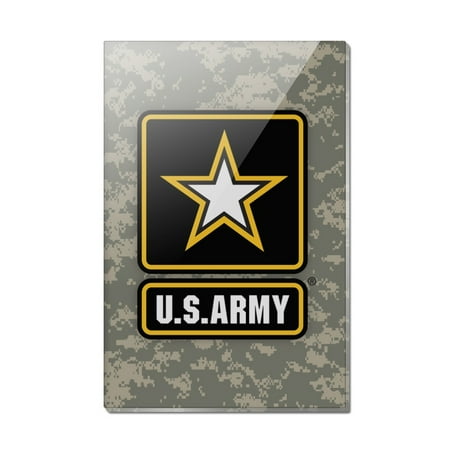 U.S. Army Logo on Camo Rectangle Acrylic Fridge Refrigerator Magnet