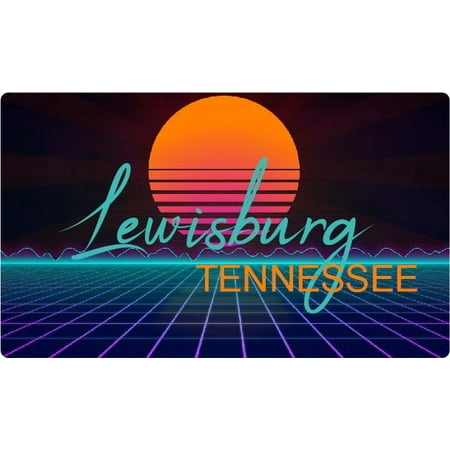 Lewisburg Tennessee 4 X 2.25-Inch Fridge Magnet Retro Neon Design