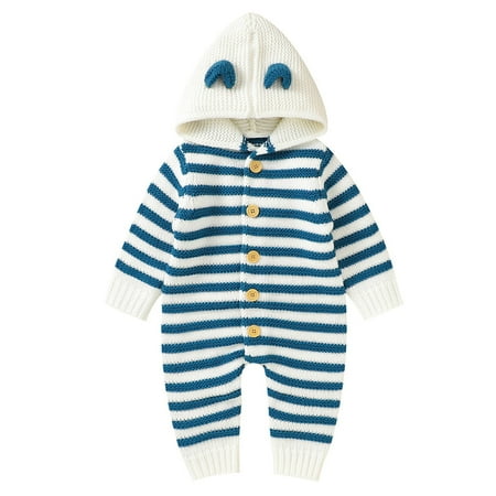 AIMAOMI Baby Girls Boys Cotton Knitted Striped Hooded Sweater Romper Jumpsuit Outfits H
AIMAOMI Baby Girls Boys Cotton Knitted Striped Hooded Sweater Romper Jumpsuit Outfits H