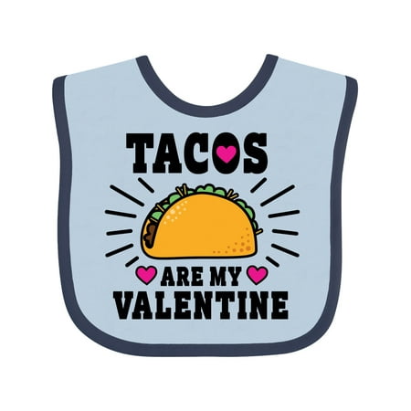 Inktastic Tacos Are My Valentine with Hearts Gift Baby Boy or Baby Girl Bib