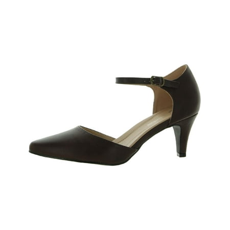 Journee Collection Womens Faux Leather Ankle Strap Pumps