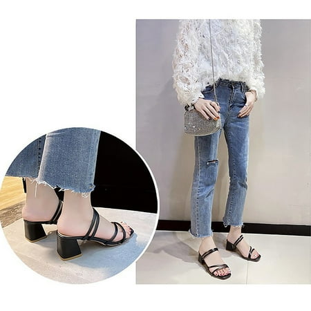 Cathalem Extra Wide Sandals for Women Women s Summer High Heeled Thick Heeled Open Toe Sandal With Women Wedge Sandals under 20 Black 7.5
Cathalem Extra Wide Sandals for Women Women s Summer High Heeled Thick Heeled Open Toe Sandal With Women Wedge Sandals under 20 Black 7.5