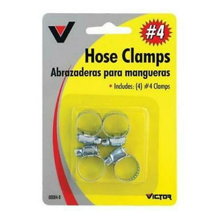 5PK Victor 5/8 in. to 5/8 in. SAE 16 Silver Hose Clamp Metal Band