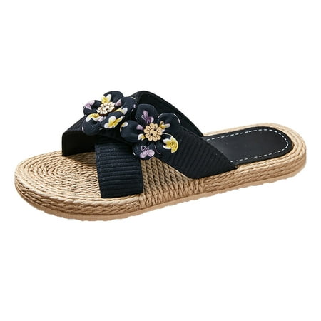 Aayomet Platform Sandals Women Ladies Flat Floral Flower Slippers Floral Beach Slippers Slip On Fashion Slippers Flat Open Toe Black 8.5
Aayomet Platform Sandals Women Ladies Flat Floral Flower Slippers Floral Beach Slippers Slip On Fashion Slippers Flat Open Toe Black 8.5