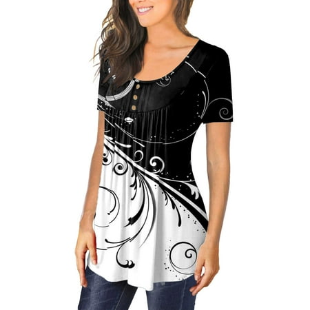koaiezne Women Summer Casual Tops Short Sleeves Tunic Button Print Series Tee Shirts Short Sleeve Shirts for Women Dressy Casual Scrub
koaiezne Women Summer Casual Tops Short Sleeves Tunic Button Print Series Tee Shirts Short Sleeve Shirts for Women Dressy Casual Scrub