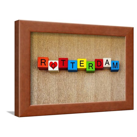 I Love Rotterdam, Netherlands - Sign Series for Cities, Travel and Holidays Framed Print Wall Art By EdSamuel