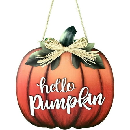 Meihuid Wall Hanging Pumpkin Welcome Sign for Halloween Decor