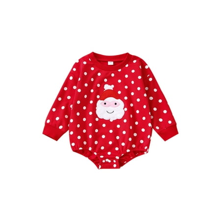 jaweiwi Christmas Infant Baby Girls Romper Dot Print Santa Claus Patch Round Neck Long Sleeve Jumpsuits Cute One-Piece Clothes Size 0 6 12 18 24 M
jaweiwi Christmas Infant Baby Girls Romper Dot Print Santa Claus Patch Round Neck Long Sleeve Jumpsuits Cute One-Piece Clothes Size 0 6 12 18 24 M