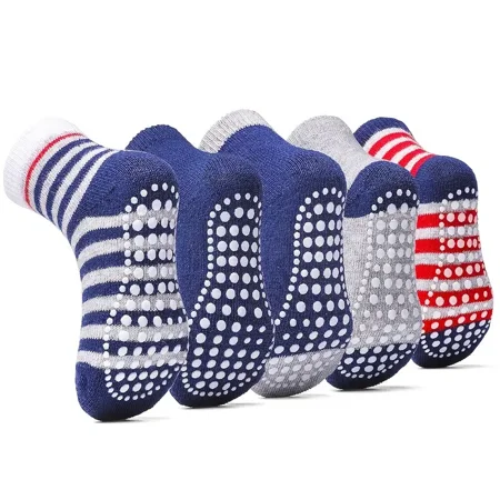 GEDER-F 5pairs Baby Non-Slip Toddler Socks Cotton Striped Crew Socks For Boys And Girls
GEDER-F 5pairs Baby Non-Slip Toddler Socks Cotton Striped Crew Socks For Boys And Girls